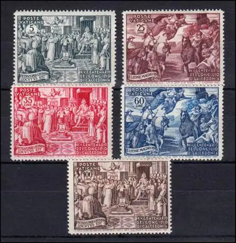 180-184 Konzil von Chalkedon 1951, 5 Werte komplett, Satz postfrisch ** / MNH