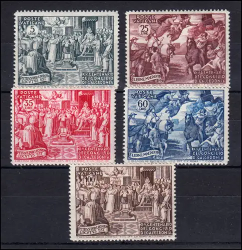 180-184 Konzil von Chalkedon 1951, 5 Werte komplett, Satz postfrisch ** / MNH