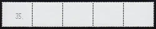 2323IIRb SWK 4,10 - 5er-Streifen mit ungerader SCHWARZER Nummer mit Punkt **/MNH