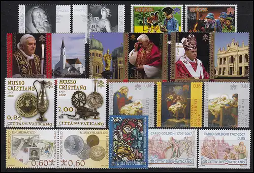 1571-1600 Vatikan-Jahrgang 2007 komplett, postfrisch '' / MNH