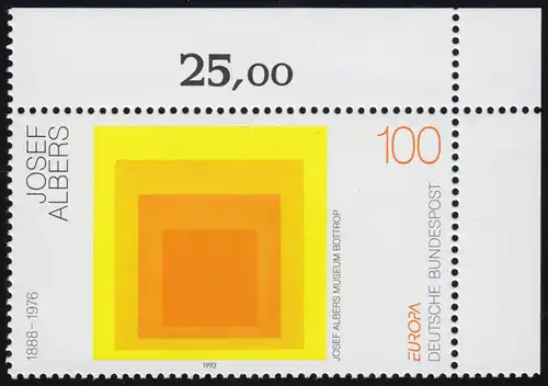 1674 Europa 100 Pf Albers ** Ecke o.r.