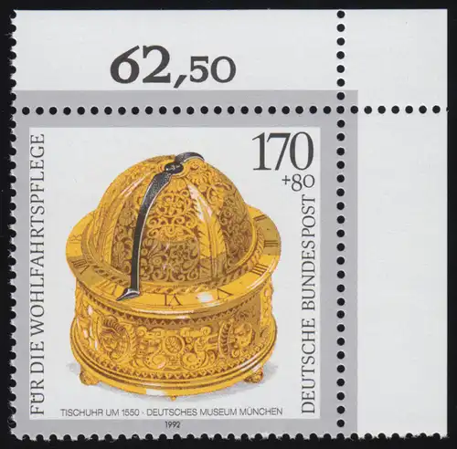 1635 Wofa Tischuhr 170+80 Pf  ** Ecke o.r.