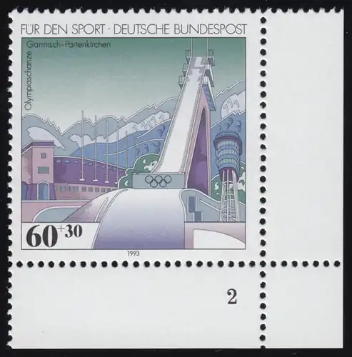 1650 Sporthilfe 60+30 Pf Olympiaschanze ** FN2