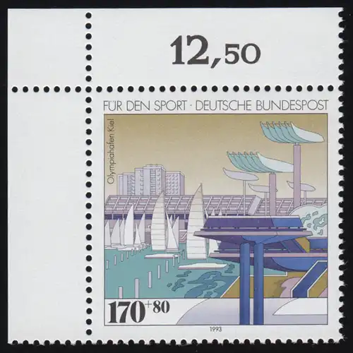 1653 Sporthilfe 170+80 Pf Olympiahafen ** Ecke o.l.