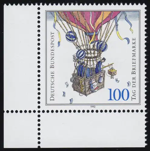 1638 Tag der Briefmarke 100 Pf ** Ecke u.l.