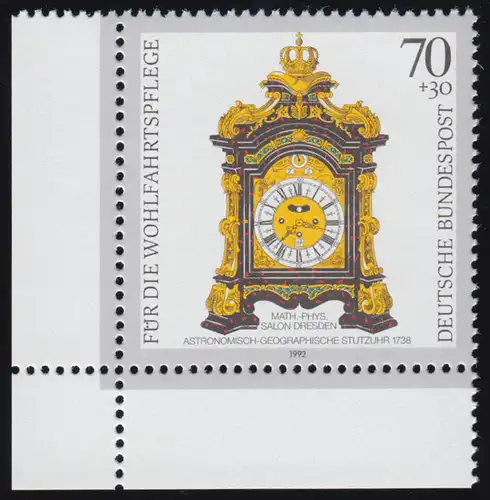 1632 Wofa Stutzuhr 70+30 Pf  ** Ecke u.l.