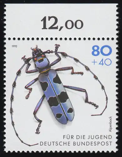 1666 Käfer Alpenbock 80+40 Pf ** Oberrand