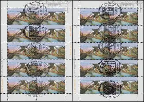 2171 Wuppertaler Schwebebahn: Set mit Kleinbogen I + Kleinbogen II, beide 5 SSt