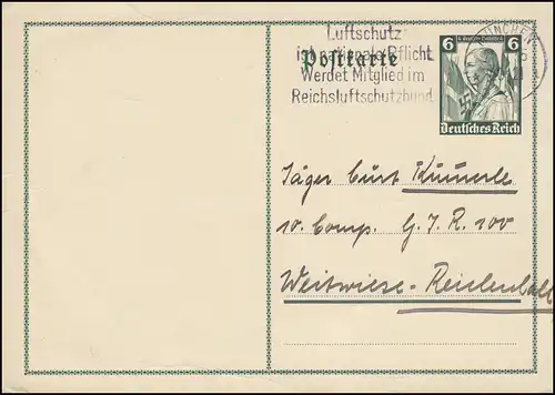 P 256 Nothilfe Mädel in Uniform, Werbe-O Luftschutz MÜNCHEN 24.11.1935