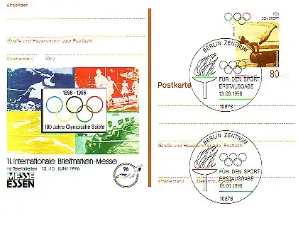 PSo 42 Messe Essen 100 Jahre Olympia 1996, ESSt Berlin 13.06.1996