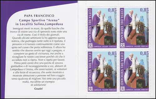 Carnets de marques du Vatican 0-23 Voyages papaux 2014, **/MNH