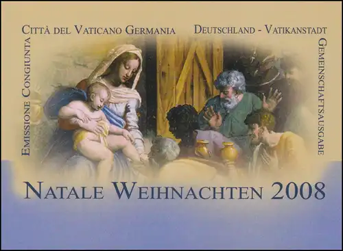 Vatikan-Markenheftchen 0-16 Weihnachten 2008: Gemälde von Raffael, **/ MH