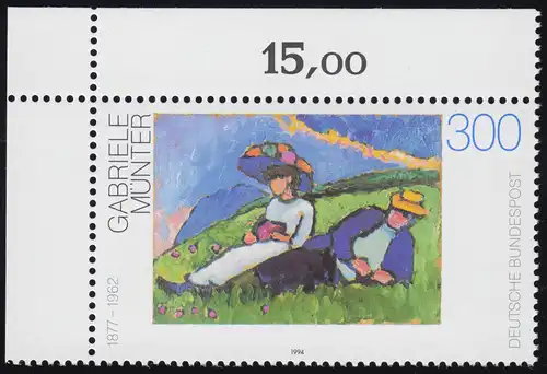 1750 Deutsche Malerei 300 Pf Münter ** Ecke o.l.