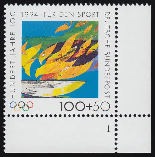 1719 Olympische Flamme 100+50 Pf ** FN1