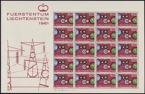 414 Europa / CEPT 1961, Kleinbogen Druckform B (Unterrand) ** postfrisch
