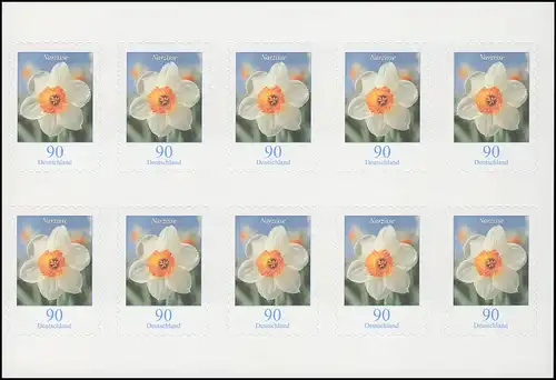 FB 1bb Narcisse feuille 10x2515 n° 1773 11702, avec étiquette de foire, **