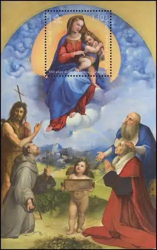 Block 36 Gemälde von Raffael: Madonna di Foligno 2012 ** / MNH