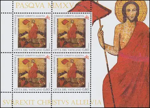 1833 Kleinbogen zu Ostern 2015: Gemälde Auferstehung Christi, ** / MNH