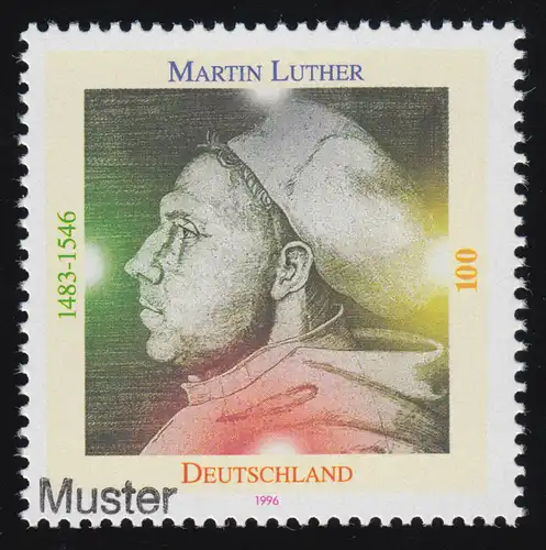 1841 Réformateur Martin Luther, imprimé modèle