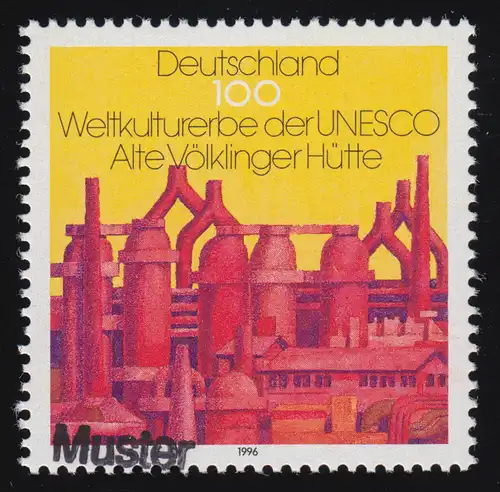 1875 UNESCO-Welterbe Alte Völklinger Hütte, Muster-Aufdruck