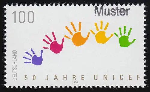1869 Kinderhilfswerk der UNO (UNICEF), Muster-Aufdruck