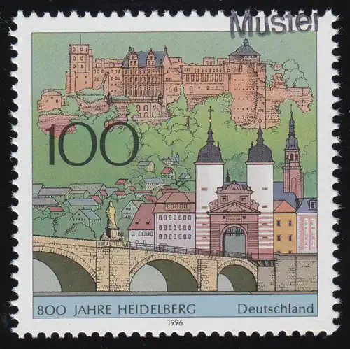 1868 Heidelberg, Muster-Aufdruck
