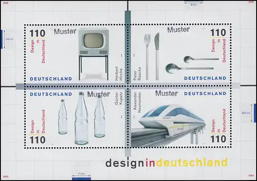 Block 50 Design in Deutschland 1999, Muster-Aufdruck
