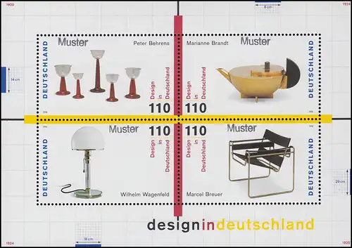 Block 45 Design in Deutschland 1998, Muster-Aufdruck