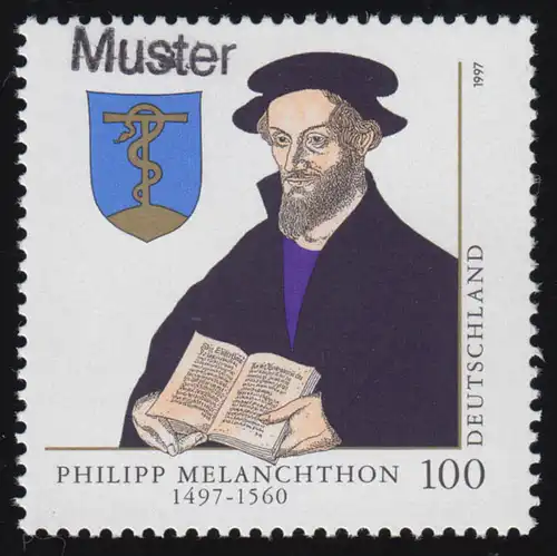 1902 Reformator Philipp Melanchthon, Muster-Aufdruck