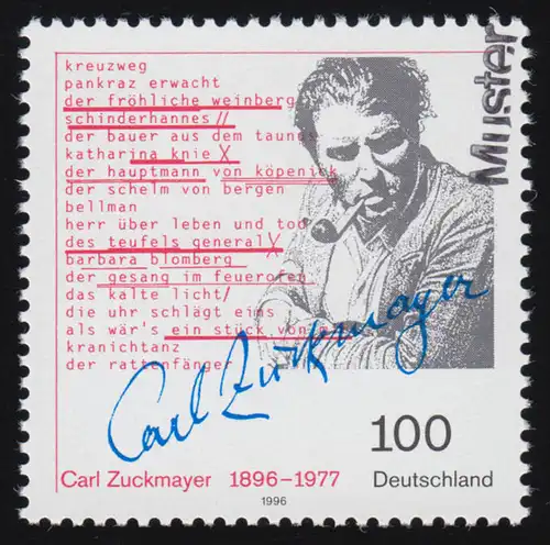 1893 Carl Zuckmayer écrivain, modèle imprimé