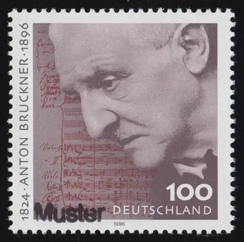 1888 Komponist Anton Bruckner, Muster-Aufdruck