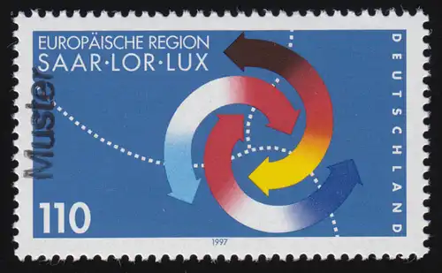 1957 Europäische Region Saar-Lor-Lux, Muster-Aufdruck