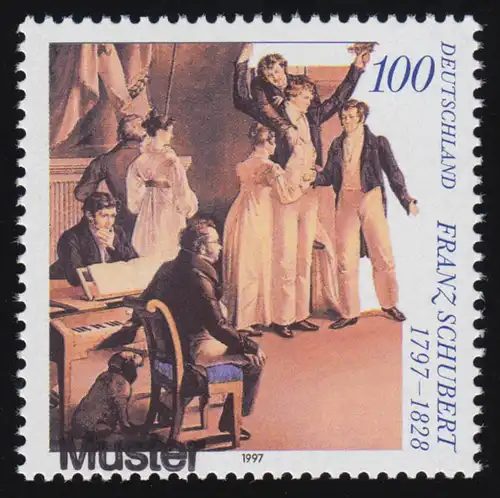 1895 Komponist Franz Schubert, Muster-Aufdruck