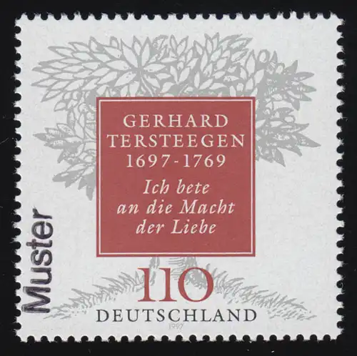 1961 Dichter Gerhard Tersteegen, Muster-Aufdruck