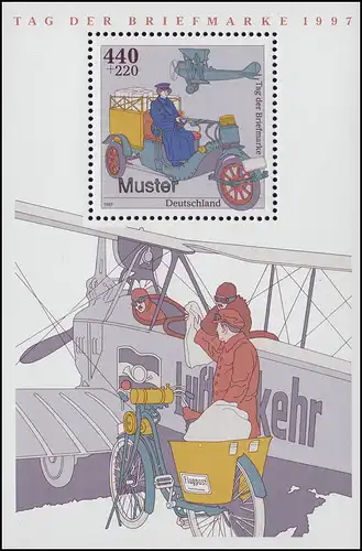 Block 41 Tag der Briefmarke: Posttransport, Muster-Aufdruck