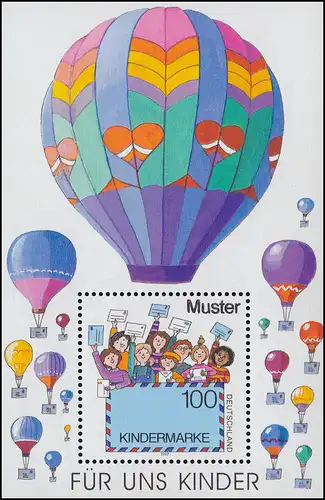 Block 40 Für uns Kinder: Heißluftballon, Muster-Aufdruck