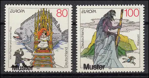 1915-1916 Europa CEPT Sagen und Legenden, Satz mit Muster-Aufdruck