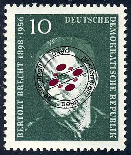 593 Bertolt Brecht 10 Pf O
