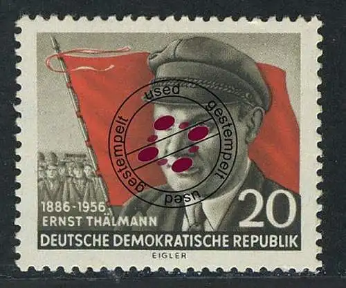 520A XI Ernst Thälmann, gezähnt, Wz.2 XI, gestempelt O