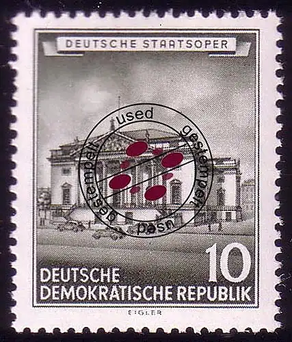 492 Historische Bauwerke 10 Pf Deutsche Staatsoper O