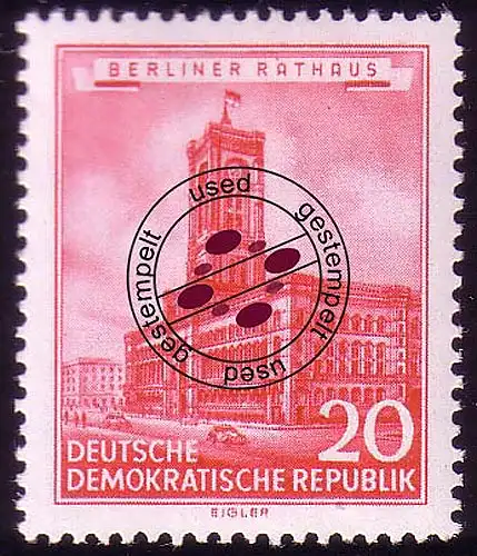 494 Historische Bauwerke 20 Pf Rotes Rathaus O