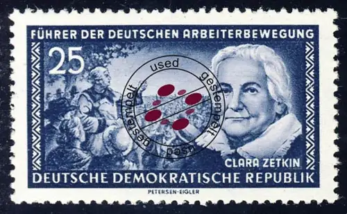 476 XII Clara Zetkin 25 Pf Wz.2 XII, gestempelt O