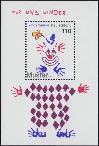 Bloc 53 Pour nous enfants: clown, motif imprimé