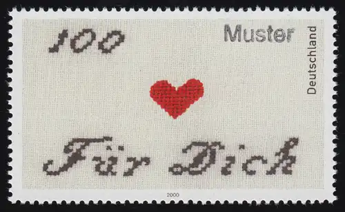 2138 Marque de salutation: Cœur, Pour toi, Impression modèle