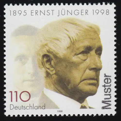 1984 Schriftsteller Ernst Jünger, Muster-Aufdruck