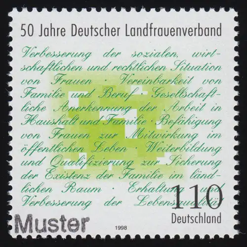 1988 Deutscher Landfrauenbund Muster-Aufdruck