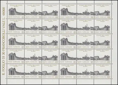 1043-1045 Zusammendruck-Kleinbogen Europäische Bischofssyode 1991, ** / MNH