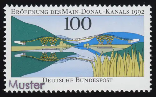 1630 Eröffnung des Main-Donau-Kanals, Muster-Aufdruck