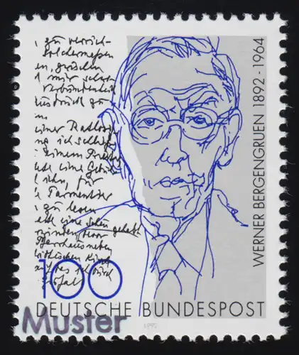 1629 écrivain Werner Bergengruen, impression de motif