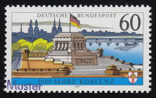 1583y Koblenz - mit Fluoreszenz, Muster-Aufdruck